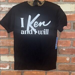Black Graphic T-Shirt with 'I Ken and I Will' Print